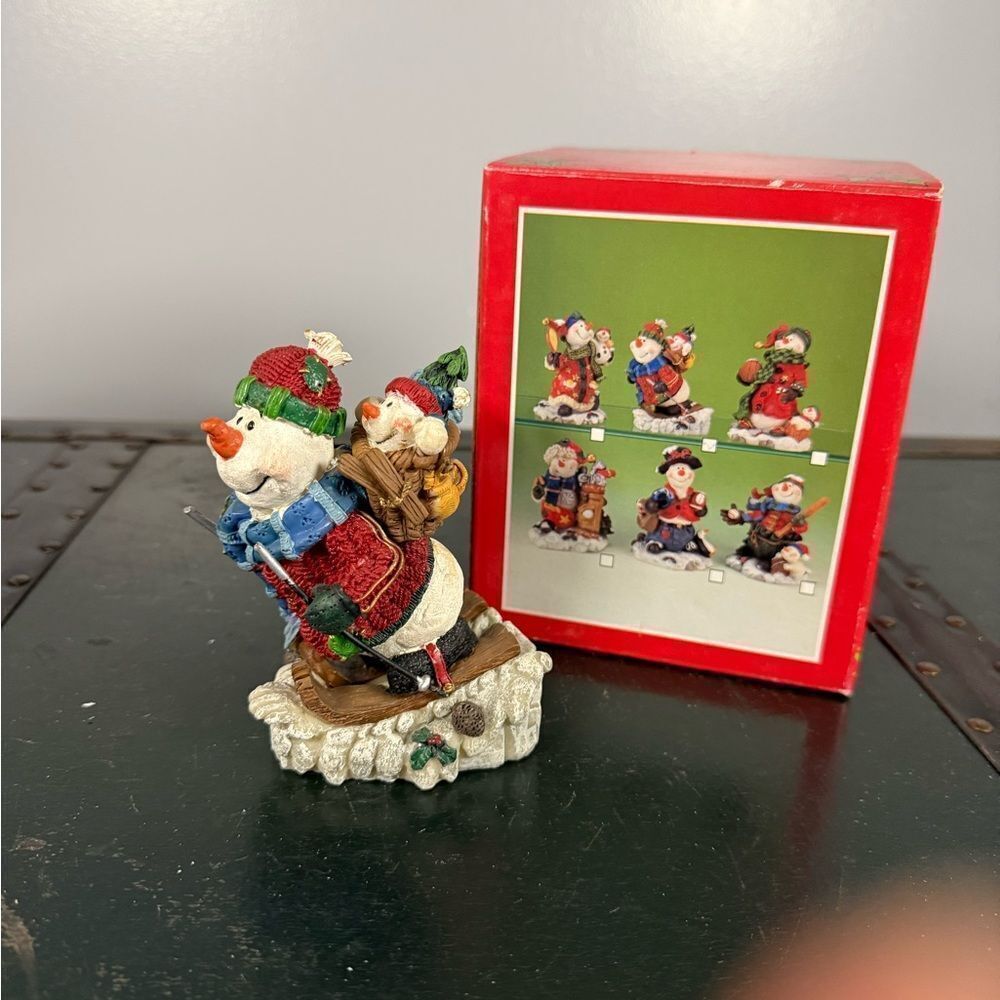 1999 All Star Snowman Skier Figurine Vintage